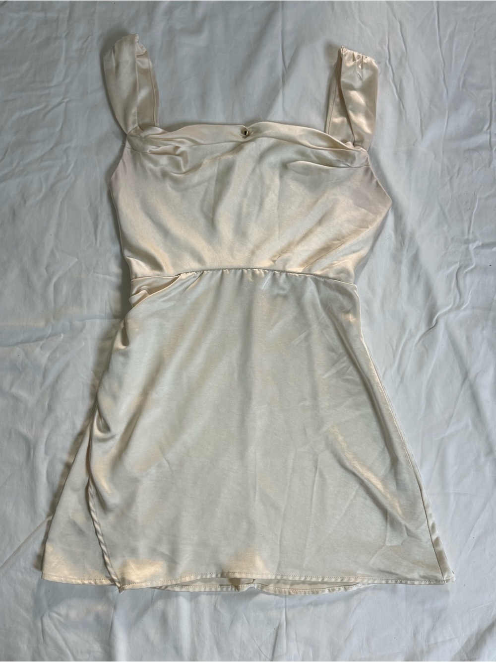 Runaway The Label Cream Satin Mini Dress